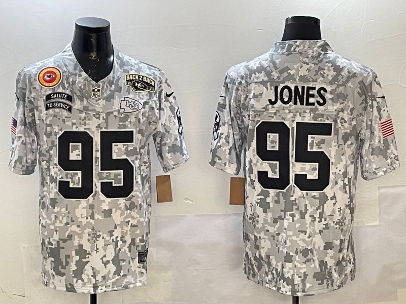 Men Kansas City Chiefs #95 Jones Camo 2025 Nike Salute to Service Limited NFL Jersey style 7->more ncaa teams->NCAA Jersey